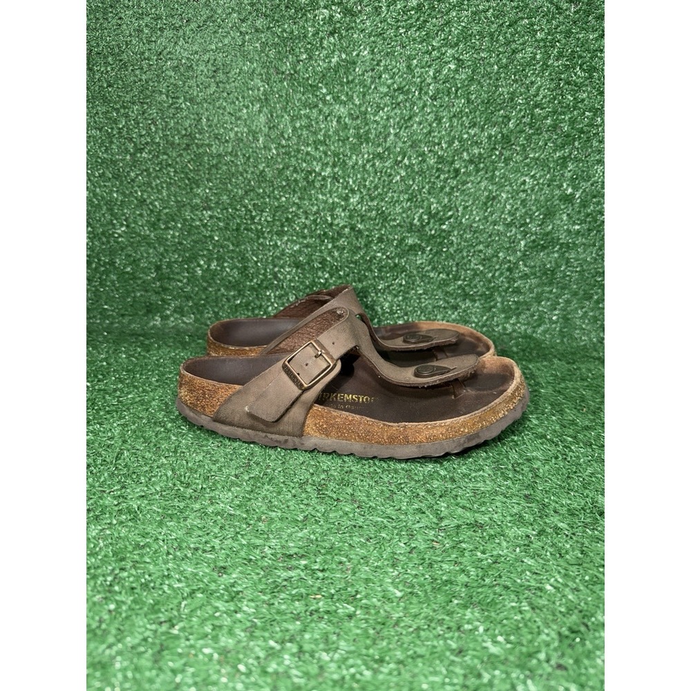 Birkenstock Gizeh Women Size 6 US 37 EU Mocha Brown Sandal Leather Comfort Slide